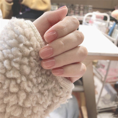 Jelly Powder False Nails – Soft Translucent Press-On Tips for DIY & Salon Manicure