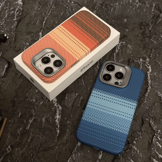 Woven Pattern Autumn & Winter Solid Color Drop-Resistant iPhone Case