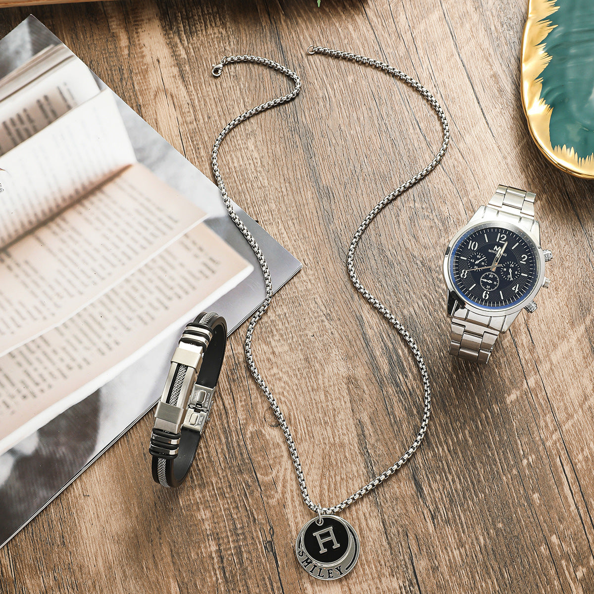 Men’s Business Gift Watch Set – Holiday & Birthday Bracelet & Necklace – HZ Mobile