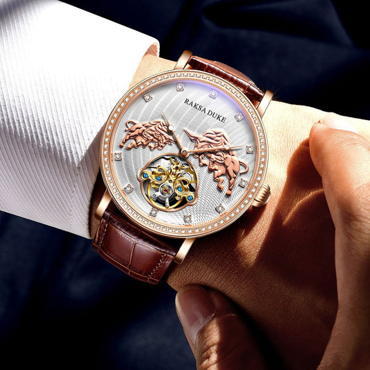 Diamond-Embedded Commemorative Waterproof Mechanical Watch – HZ Mobile