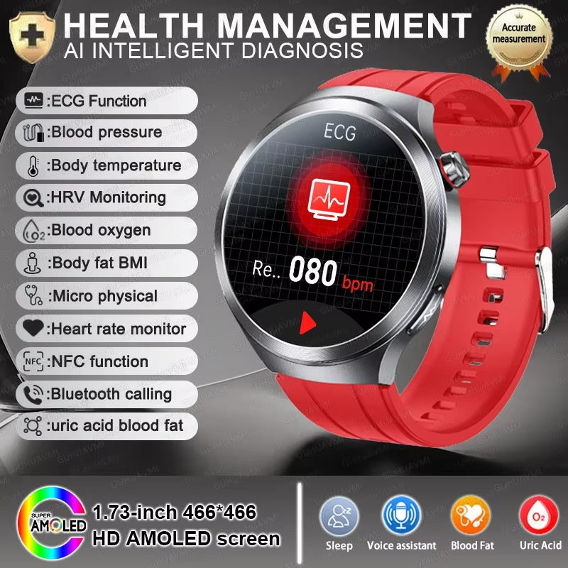 2025 Xiaomi Health Tracker Smartwatch — ECG + PPG, Uric Acid & Blood Lipids Monitoring, Body Analysis & Blood Pressure