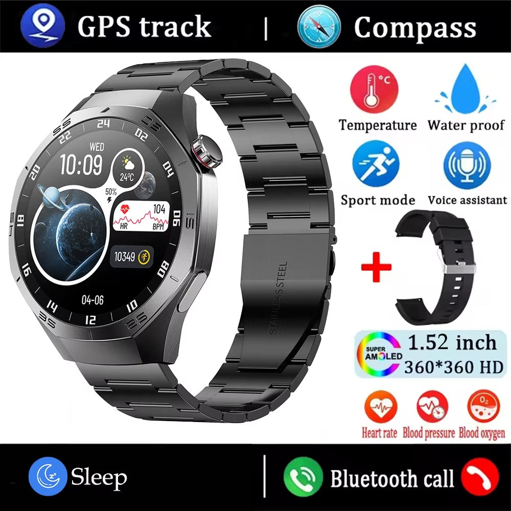 2025 SmartWatch AMOLED Screen GPS Bluetooth Call – Android & iOS Compatible
