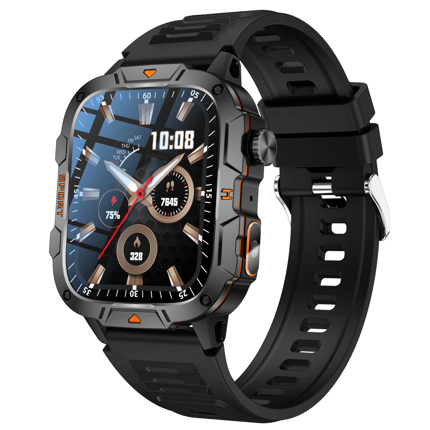 AWQX18 Smartwatch – Military Style Fitness Tracker with GPS, Compass & Bluetooth Call
