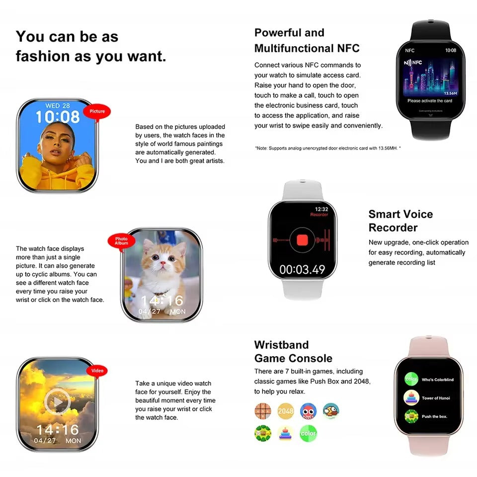 Smart Fitness Smartwatch with Health Tracking – Multiple Colors