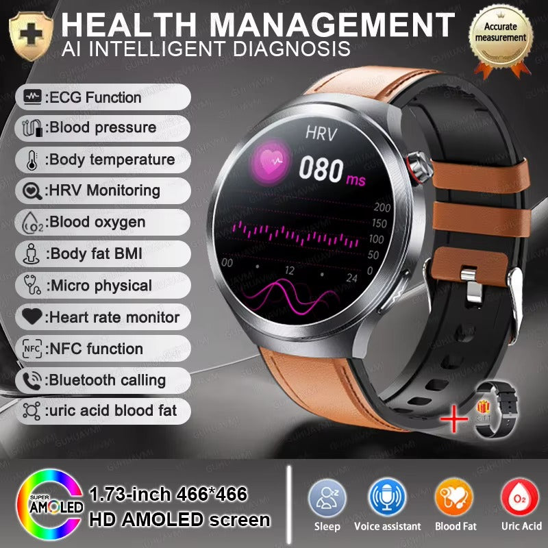2025 Xiaomi Health Tracker Smartwatch — ECG + PPG, Uric Acid & Blood Lipids Monitoring, Body Analysis & Blood Pressure