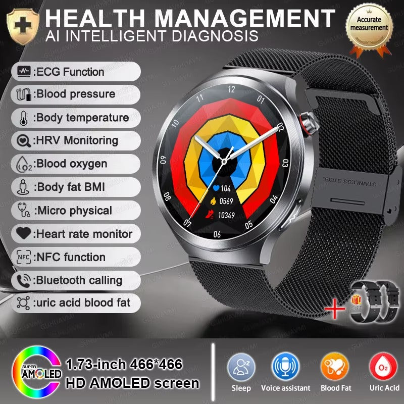2025 Xiaomi Health Tracker Smartwatch — ECG + PPG, Uric Acid & Blood Lipids Monitoring, Body Analysis & Blood Pressure