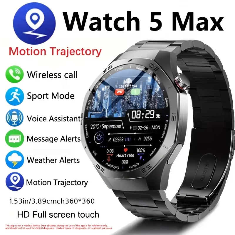 2025 SmartWatch AMOLED Screen GPS Bluetooth Call – Android & iOS Compatible
