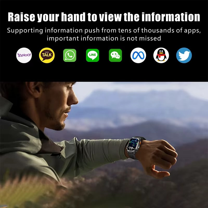AWQX18 Smartwatch – Military Style Fitness Tracker with GPS, Compass & Bluetooth Call