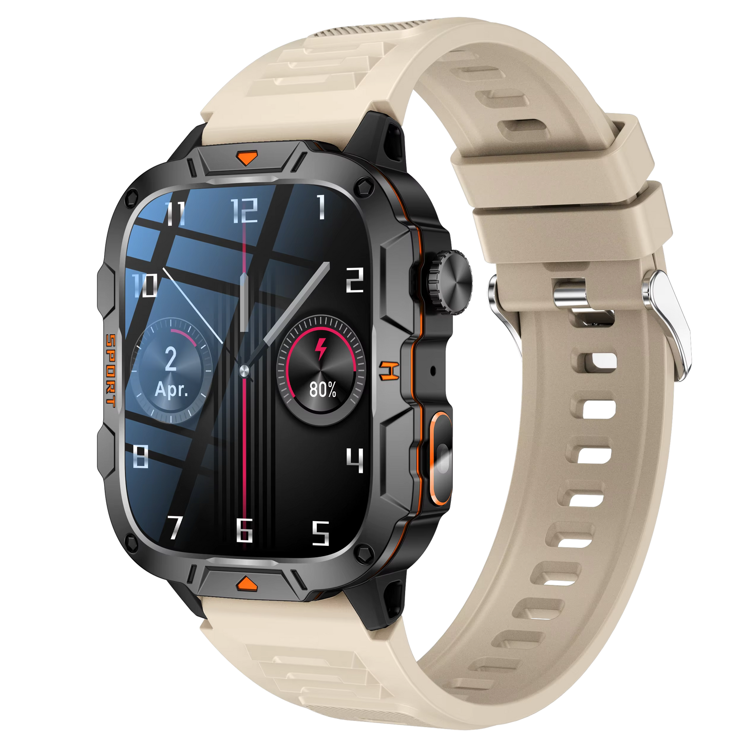 AWQX18 Smartwatch – Military Style Fitness Tracker with GPS, Compass & Bluetooth Call