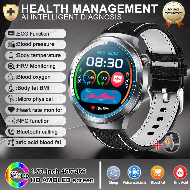 2025 Xiaomi Health Tracker Smartwatch — ECG + PPG, Uric Acid & Blood Lipids Monitoring, Body Analysis & Blood Pressure