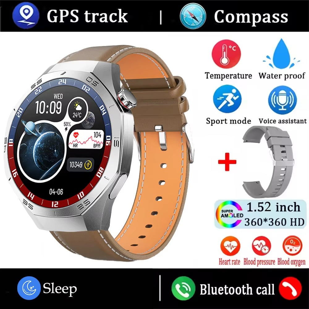 2025 SmartWatch AMOLED Screen GPS Bluetooth Call – Android & iOS Compatible