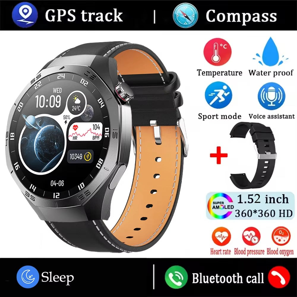 2025 SmartWatch AMOLED Screen GPS Bluetooth Call – Android & iOS Compatible