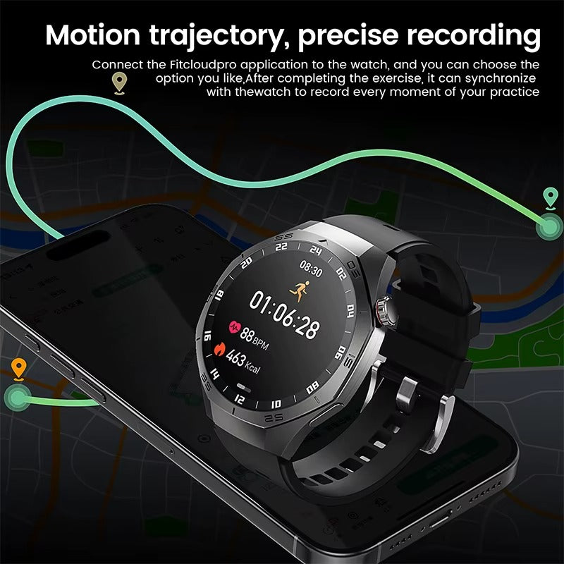 2025 SmartWatch AMOLED Screen GPS Bluetooth Call – Android & iOS Compatible
