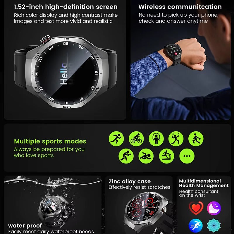 2025 SmartWatch AMOLED Screen GPS Bluetooth Call – Android & iOS Compatible