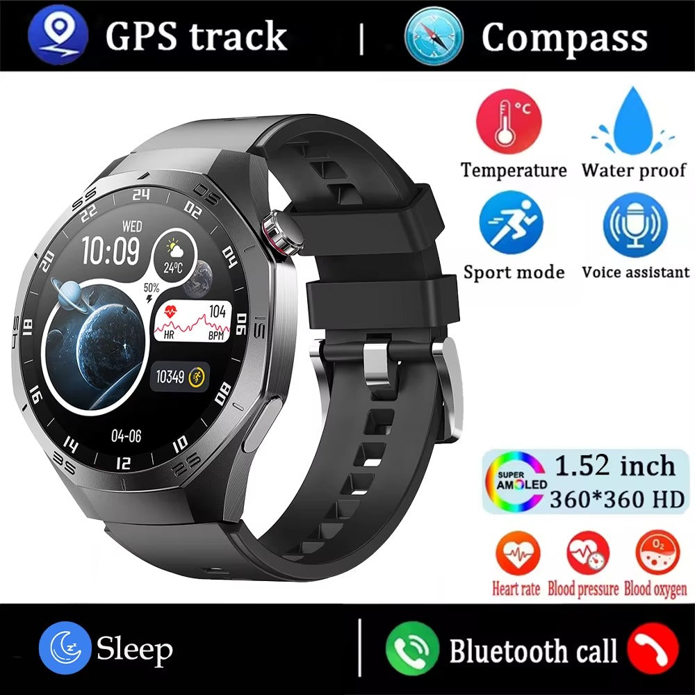 2025 SmartWatch AMOLED Screen GPS Bluetooth Call – Android & iOS Compatible