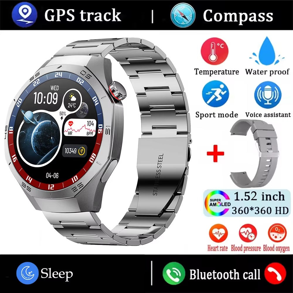 2025 SmartWatch AMOLED Screen GPS Bluetooth Call – Android & iOS Compatible