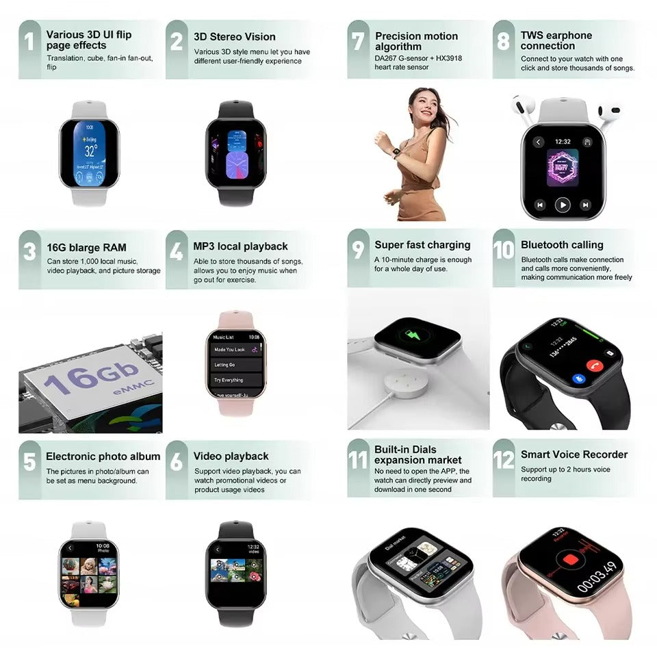 Smart Fitness Smartwatch with Health Tracking – Multiple Colors