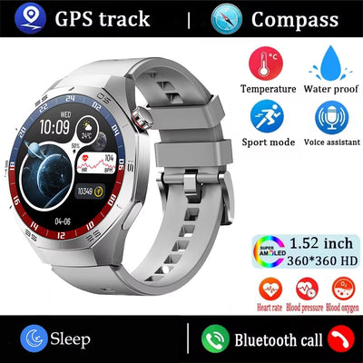 2025 SmartWatch AMOLED Screen GPS Bluetooth Call – Android & iOS Compatible