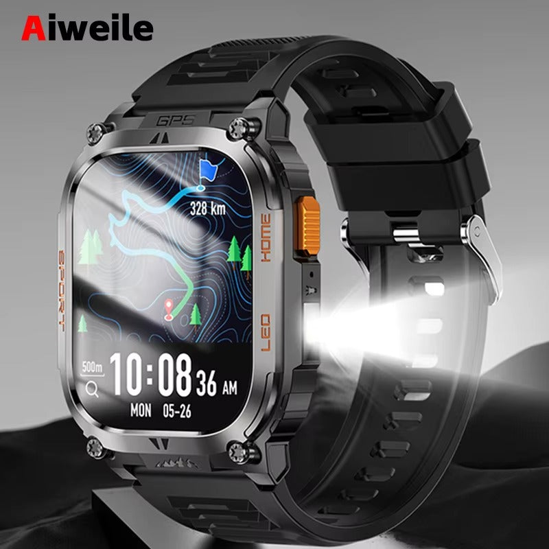 AWQX18 Smartwatch – Military Style Fitness Tracker with GPS, Compass & Bluetooth Call