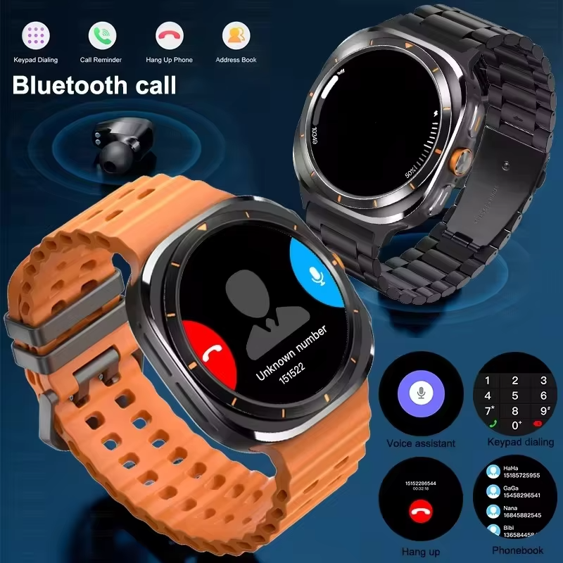 Montre connectée LAXASFIT avec écran AMOLED de 1,52 pouce – Bluetooth, conversation, fitness et suivi sportif