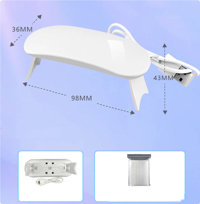 USB LED Nail Light – Portable 6W Gel Nail Dryer Lamp for Quick DIY Manicure & Light Therapy