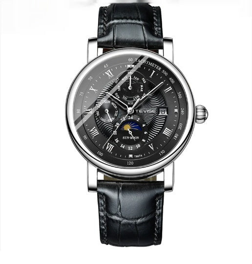 Men’s Thin Calendar Large Dial Mechanical Watch – HZ Mobile