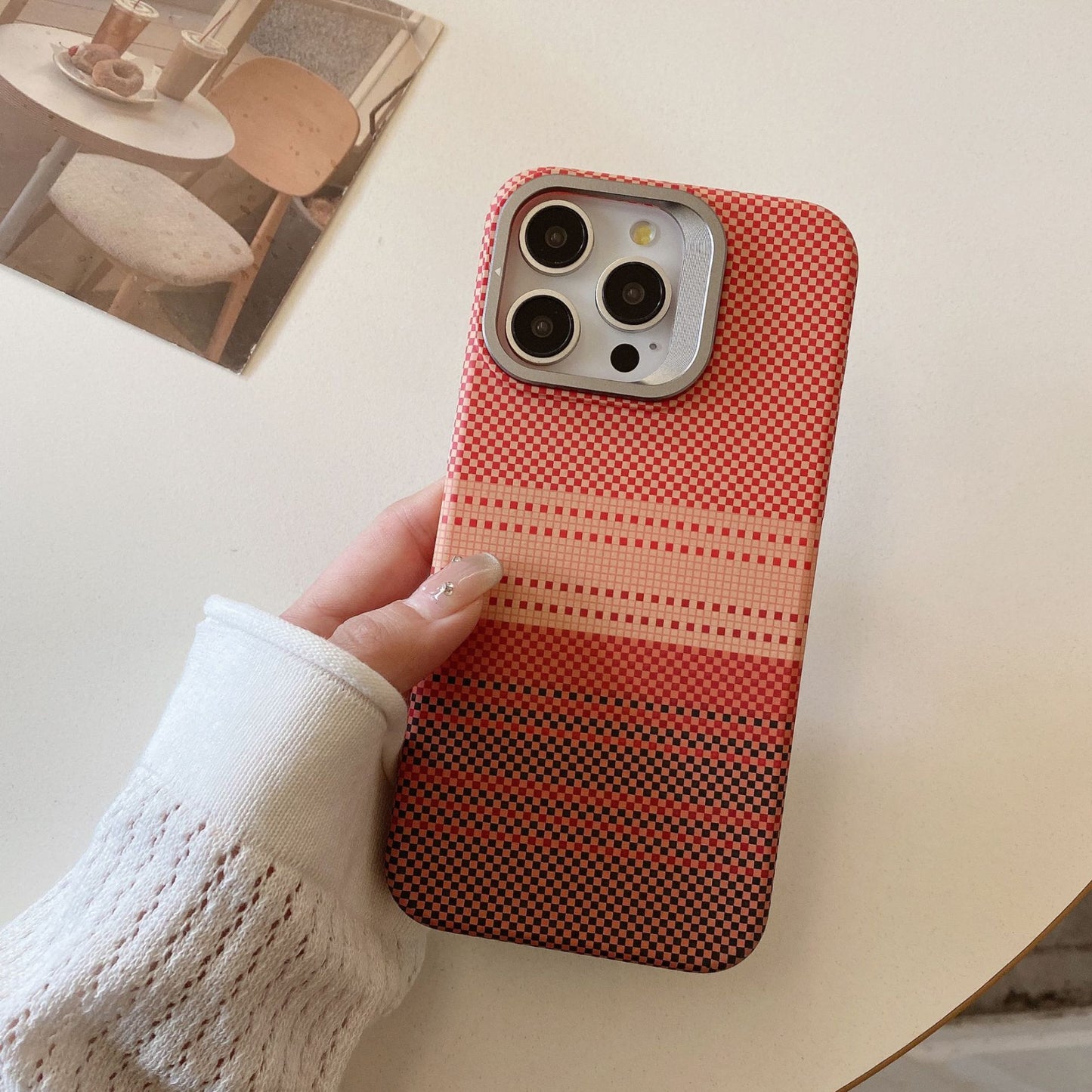 Magnetic iPhone Case with Metal Lens Holder – Protective Shockproof Phone Cover