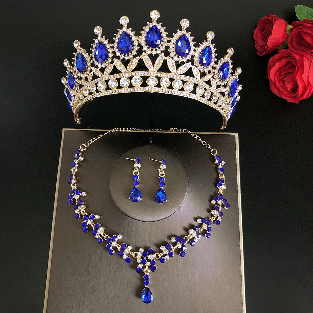 Royal Queen Bridal Jewelry Set – Luxury Wedding Tiara & Earrings Necklace Set for Women
