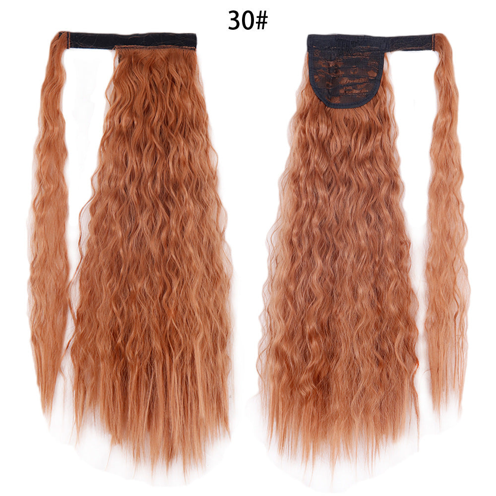 Water Wave Ponytail Wig – Velcro Wrap Synthetic High-Temperature Fiber