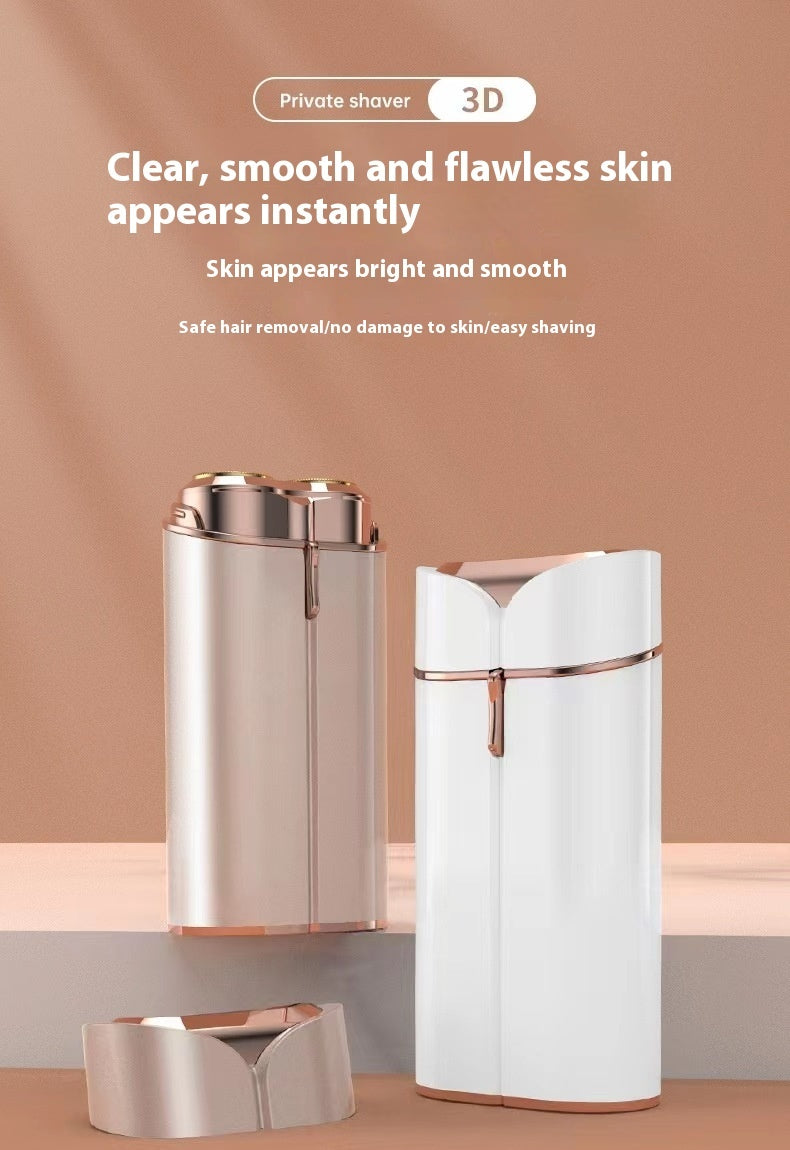 Double-Head Rechargeable Electric Shaver – Mini Portable Unisex Hair Remover