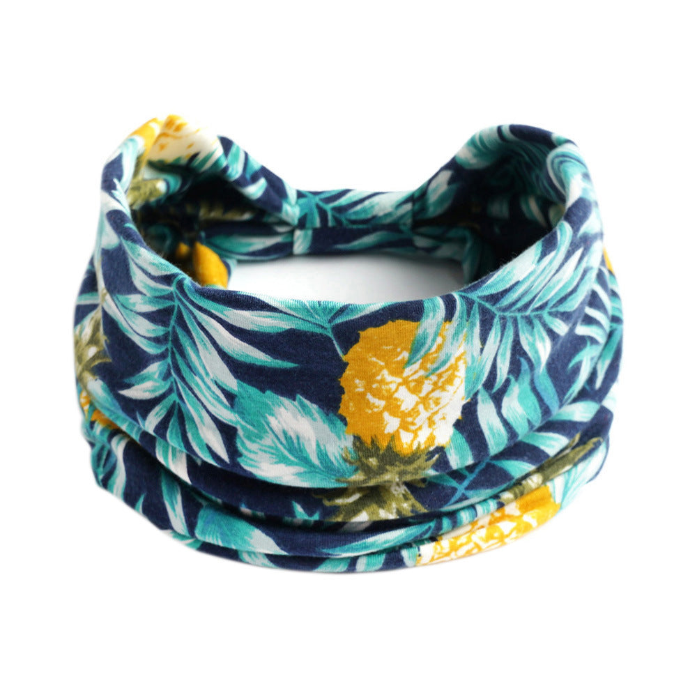 Bohemian Yoga Sports Headband – Cashew Print, Sweat-Absorbent & Non-Slip Elastic Hairband