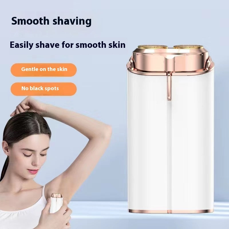 Double-Head Rechargeable Electric Shaver – Mini Portable Unisex Hair Remover