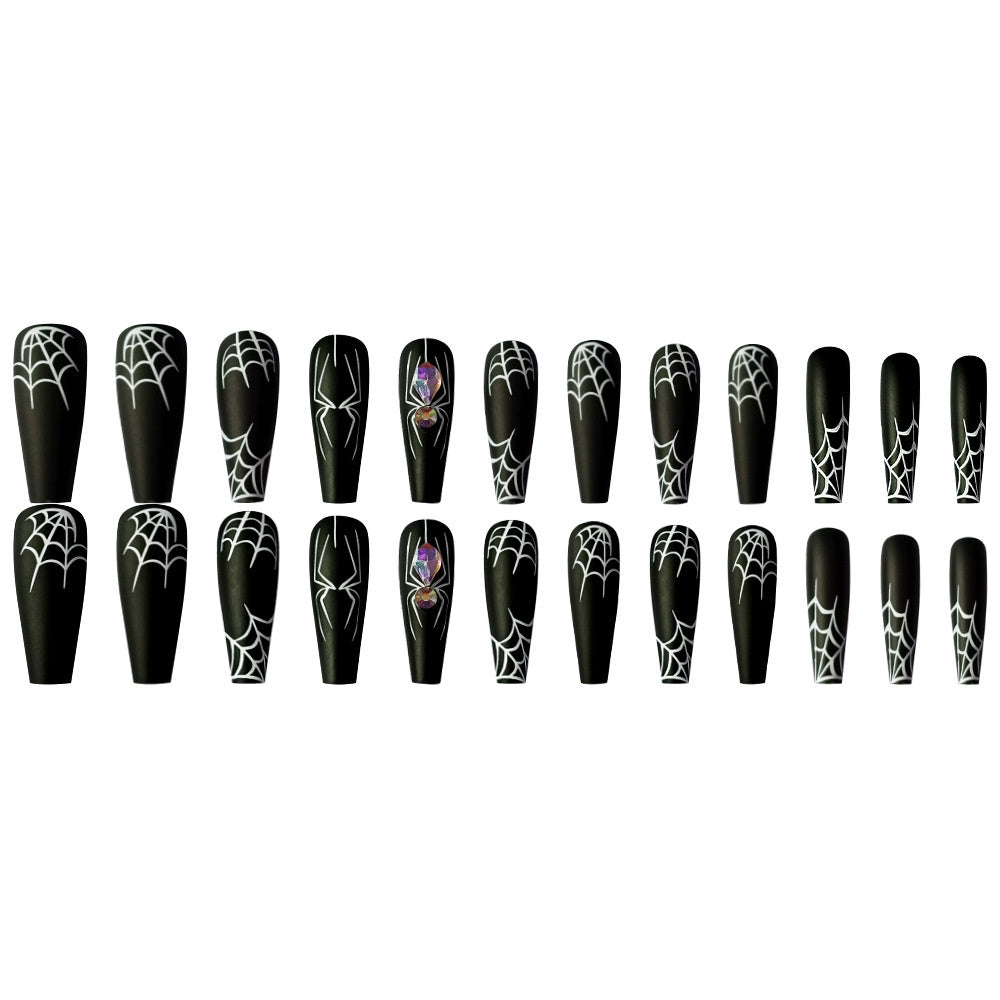 Dark Spider Halloween Fake Nails – Sweet & Cool Press-On Armor Tips for DIY & Party Manicure