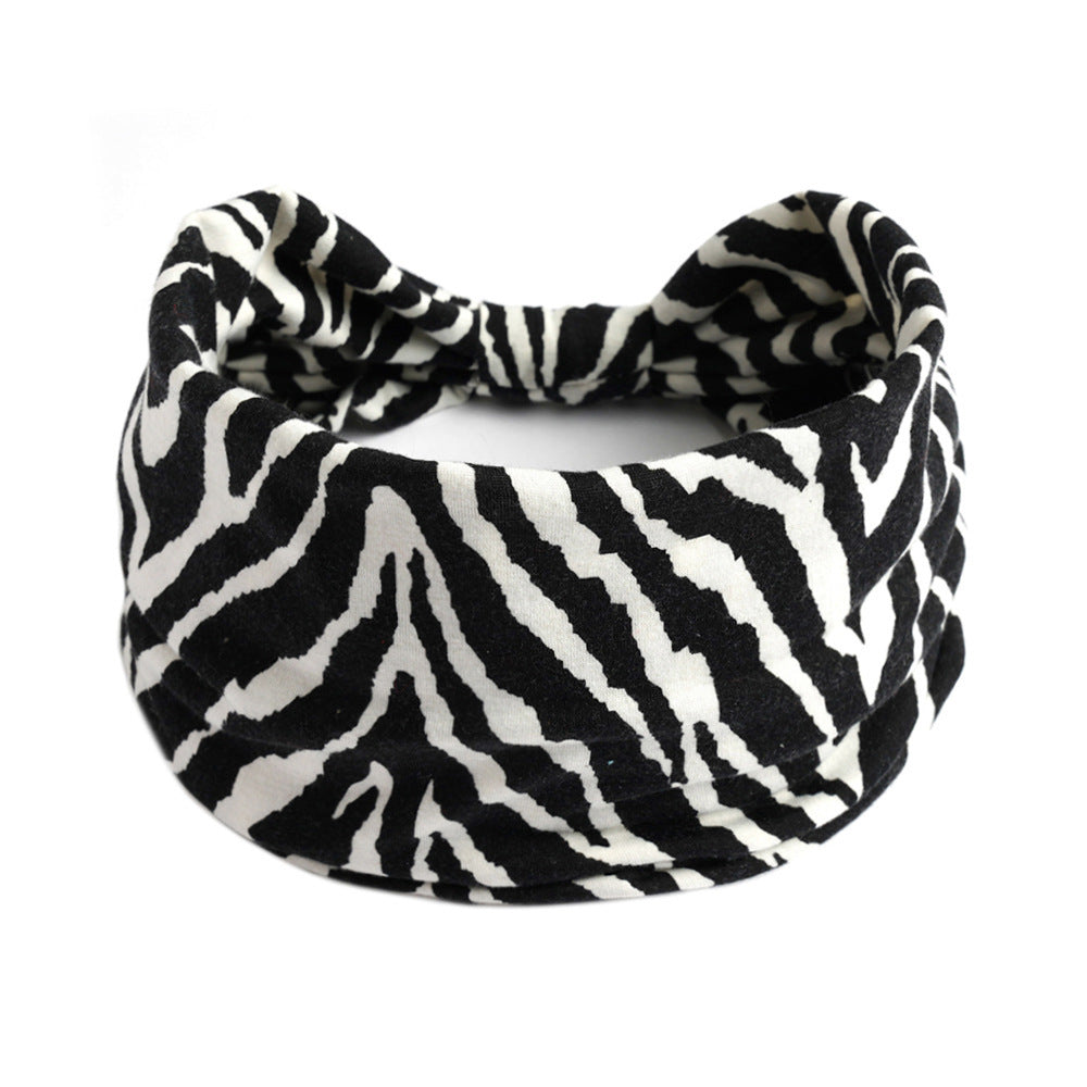 Bohemian Yoga Sports Headband – Cashew Print, Sweat-Absorbent & Non-Slip Elastic Hairband