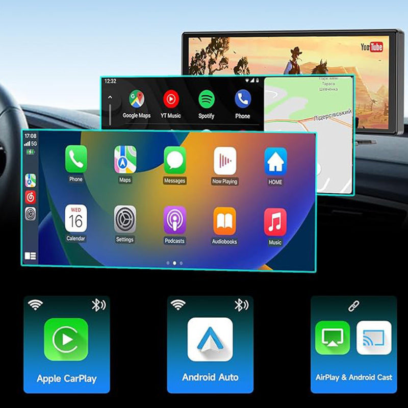 Appareil de navigation automobile tout-en-un à écran tactile de 1 026 pouces, double enregistrement avant et arrière, enregistrement HD, affichage en écran partagé P