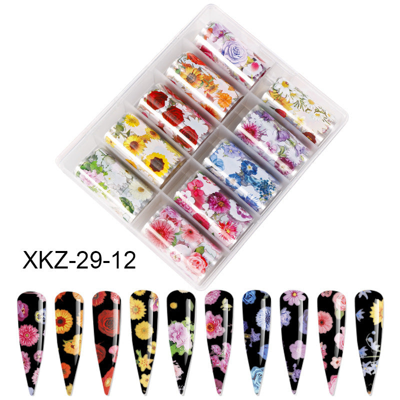 Butterfly & Star Nail Transfer Paper – Laser Foil Stickers for DIY European & American Nail Art