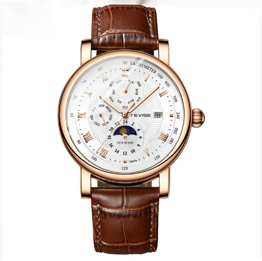 Men’s Thin Calendar Large Dial Mechanical Watch – HZ Mobile