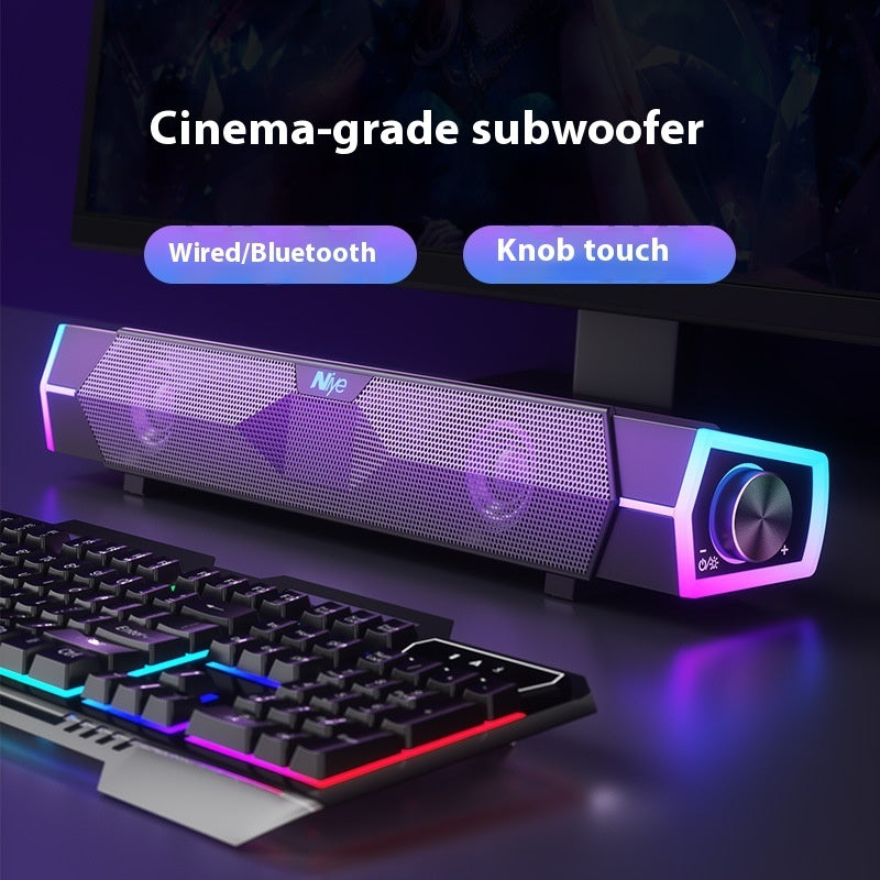 Enceinte Bluetooth Double haut-parleur Subwoofer Niveau cinéma Surround Haut-parleur d'ordinateur