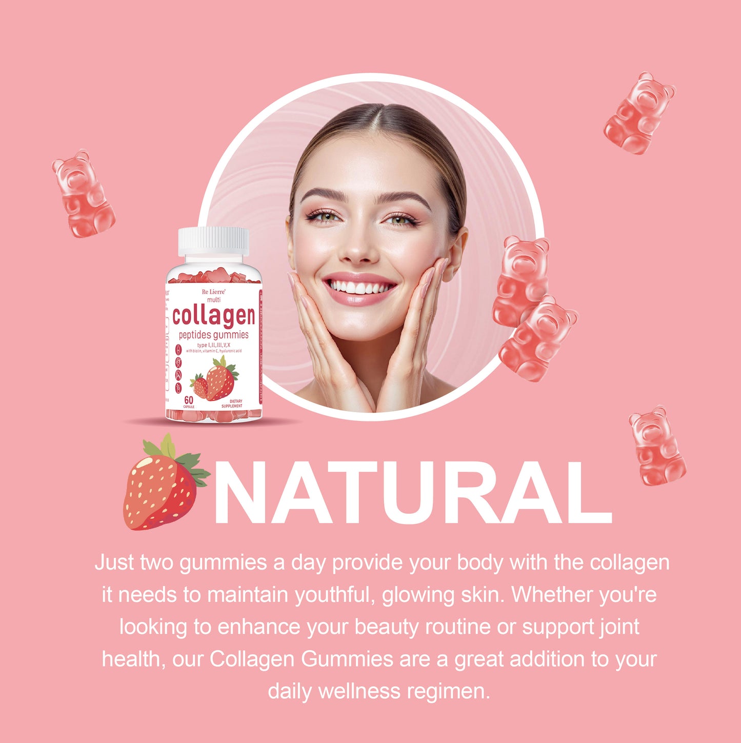 Collagen Peptide Gummies – Skin, Hair & Joint Support Beauty Supplement