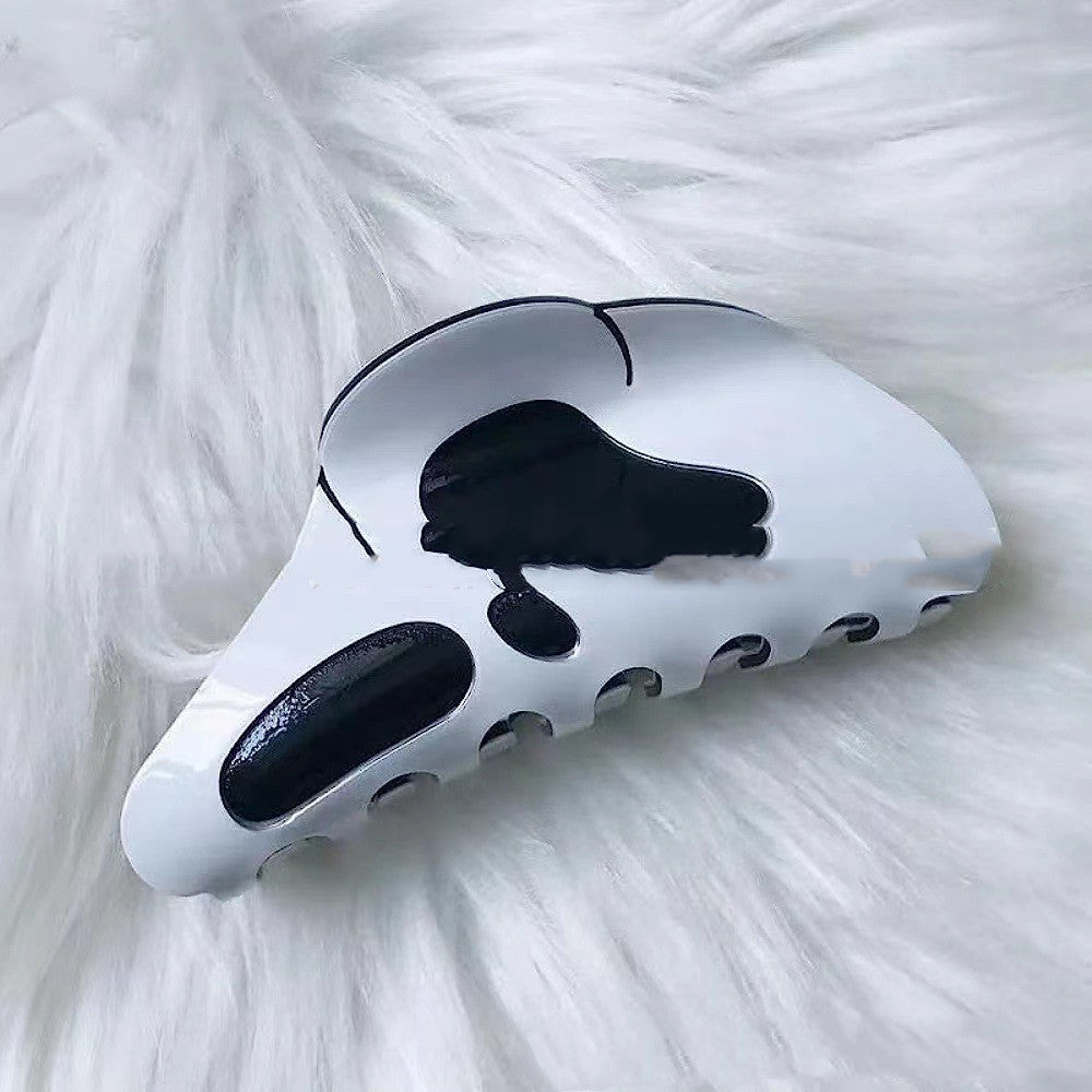 Halloween Grimace Hair Barrettes – White Decorative Hair Clips for Girls & Women | Spooky Costume Accessories