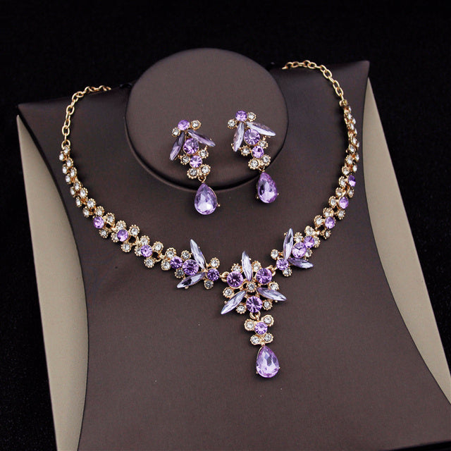 Royal Queen Bridal Jewelry Set – Luxury Wedding Tiara & Earrings Necklace Set for Women