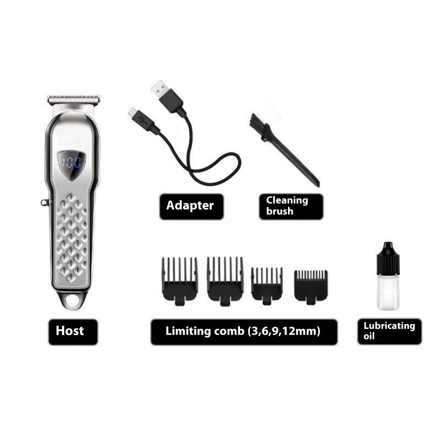 Professional Gradient Hair Clipper – Self Haircut Electric Trimmer for Fades & Styling