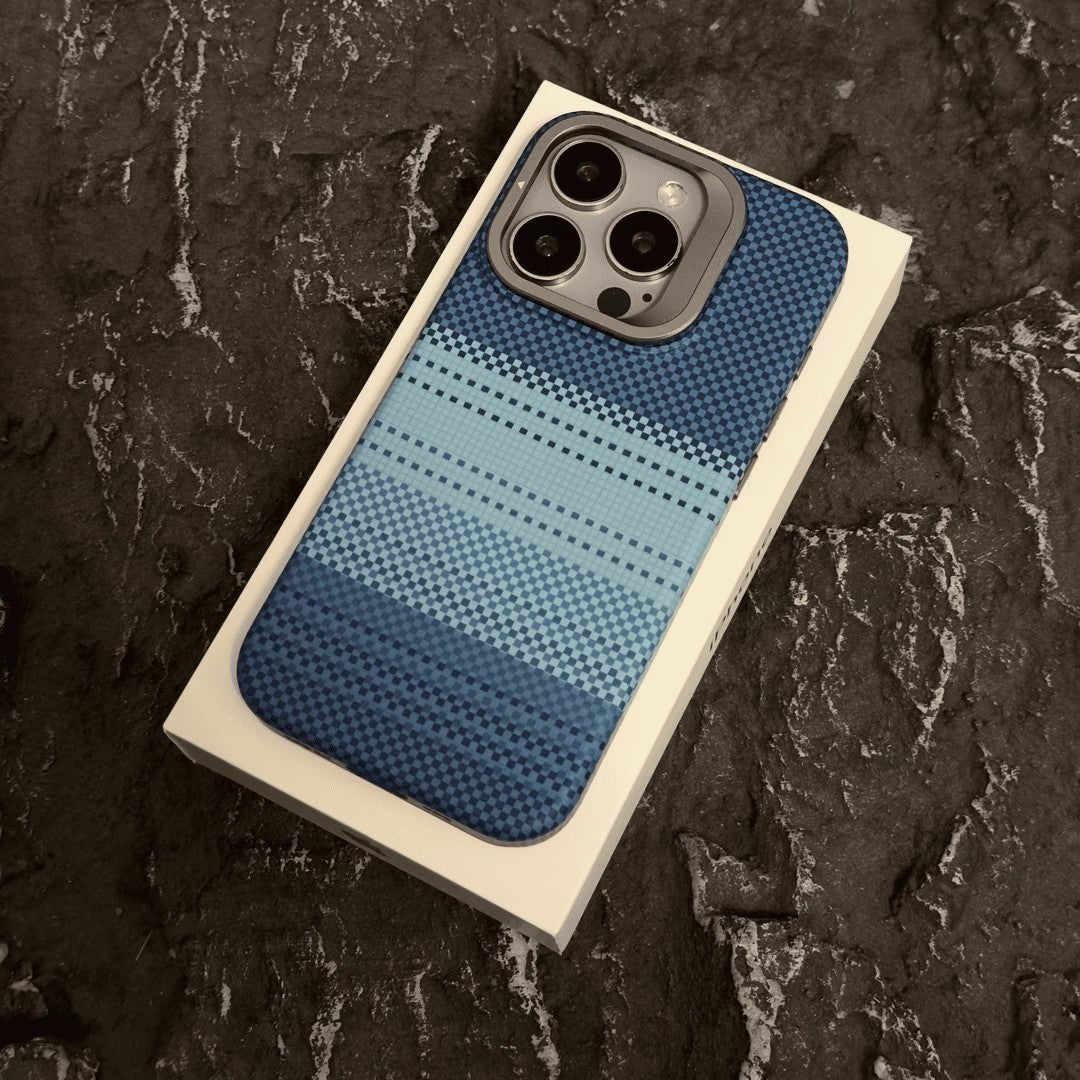 Woven Pattern Autumn & Winter Solid Color Drop-Resistant iPhone Case