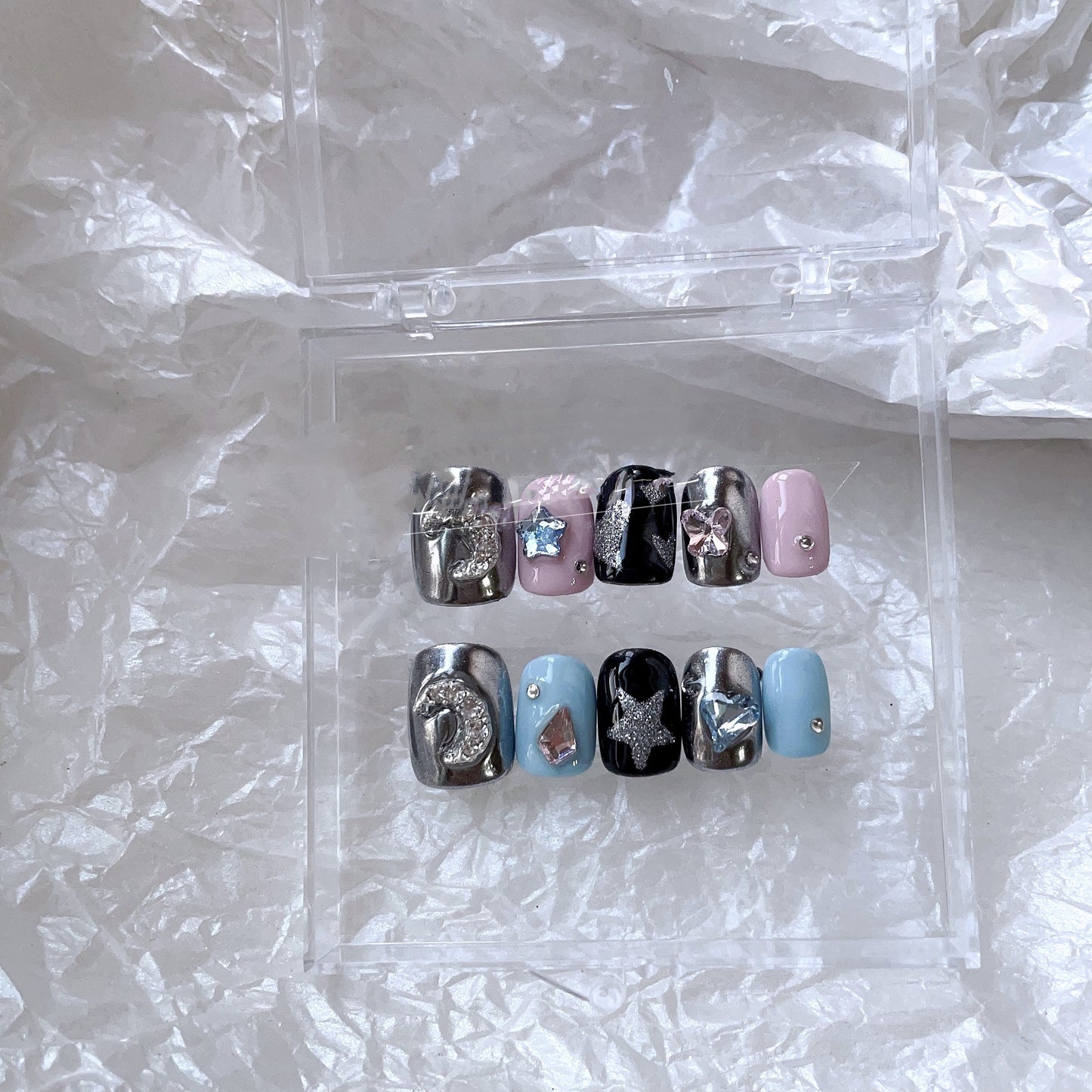 Star Girl Nail Patches – Trendy Wearable Press-On Fake Nails for DIY & Salon Manicure