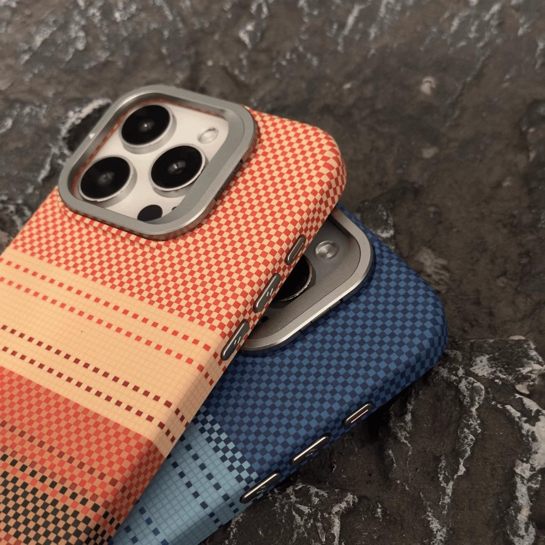 Woven Pattern Autumn & Winter Solid Color Drop-Resistant iPhone Case