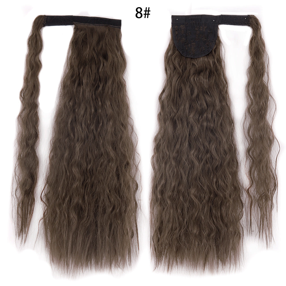 Water Wave Ponytail Wig – Velcro Wrap Synthetic High-Temperature Fiber