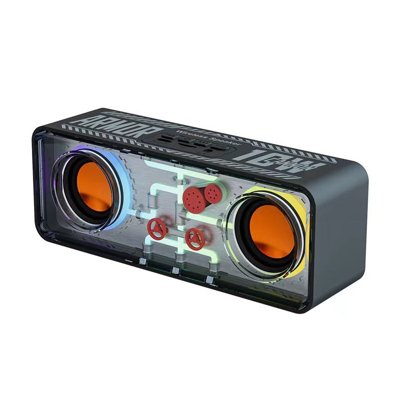 Haut-parleur Bluetooth sans fil mécanique transparent à double haut-parleur