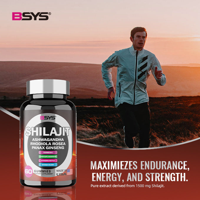 BSYS 8-in-1 Shilajit Gummies – 60 Count Energy, Vitality & Wellness Supplement
