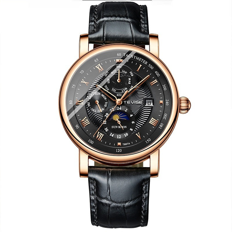 Men’s Thin Calendar Large Dial Mechanical Watch – HZ Mobile