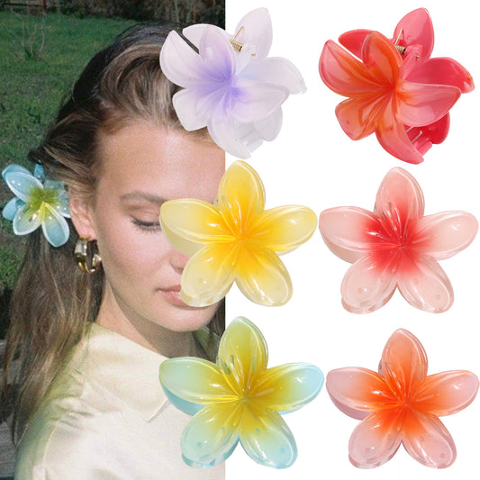 Muweordy Plumeria Hair Clips – Trendy Korean Flower Hair Claw Clip for Women | Stylish Hair Catch & Accessories